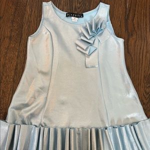 ✨Biscotti✨ Metallic baby blue ruffle dress size 4✨
